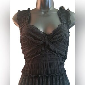 Max Studio smocked black dress
